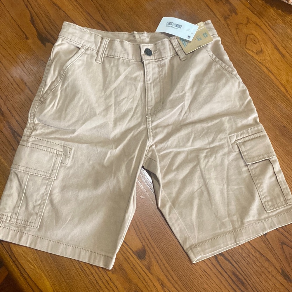 Khaki cargo shorts. Boys size 12